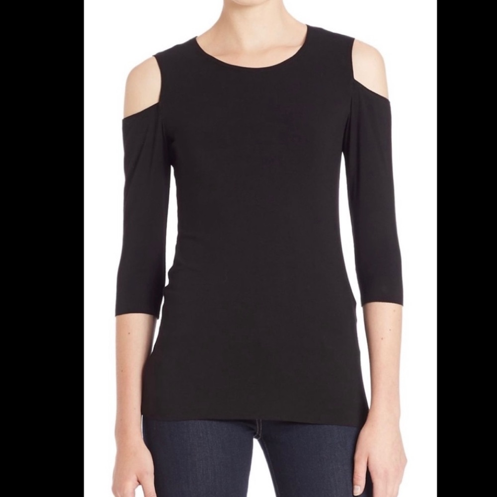 Bailey 44 Deneuve Cold Shoulder Black Top- medium